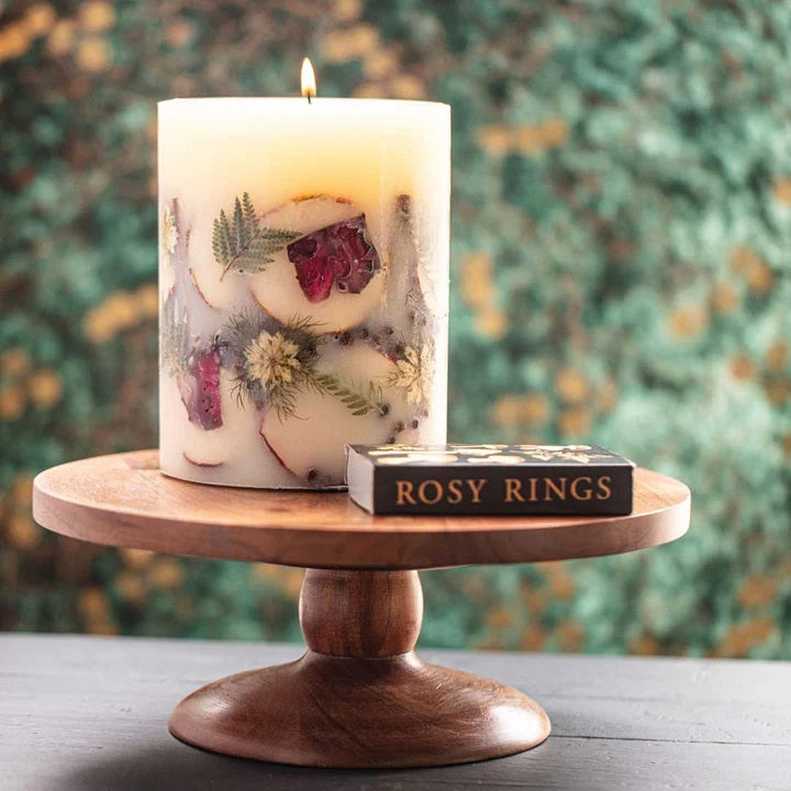 Rosy Rings, Spicy Apple Small Round Botanical Candle - Boutique Dandelion
