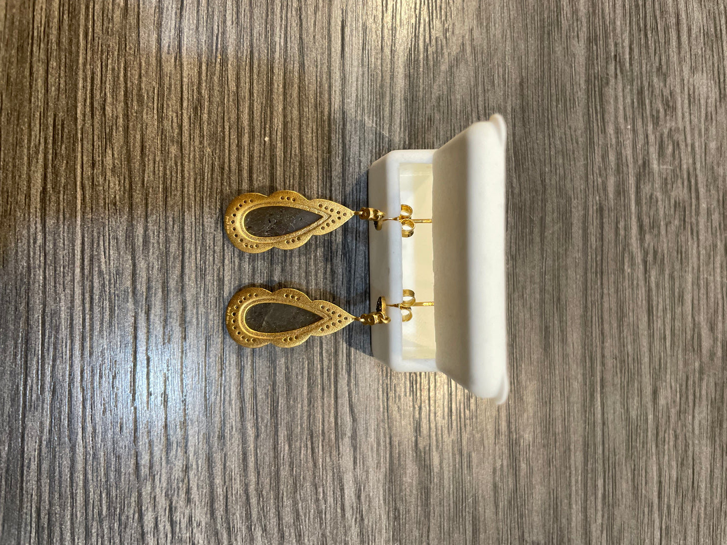 Gold Labradorite Earrings