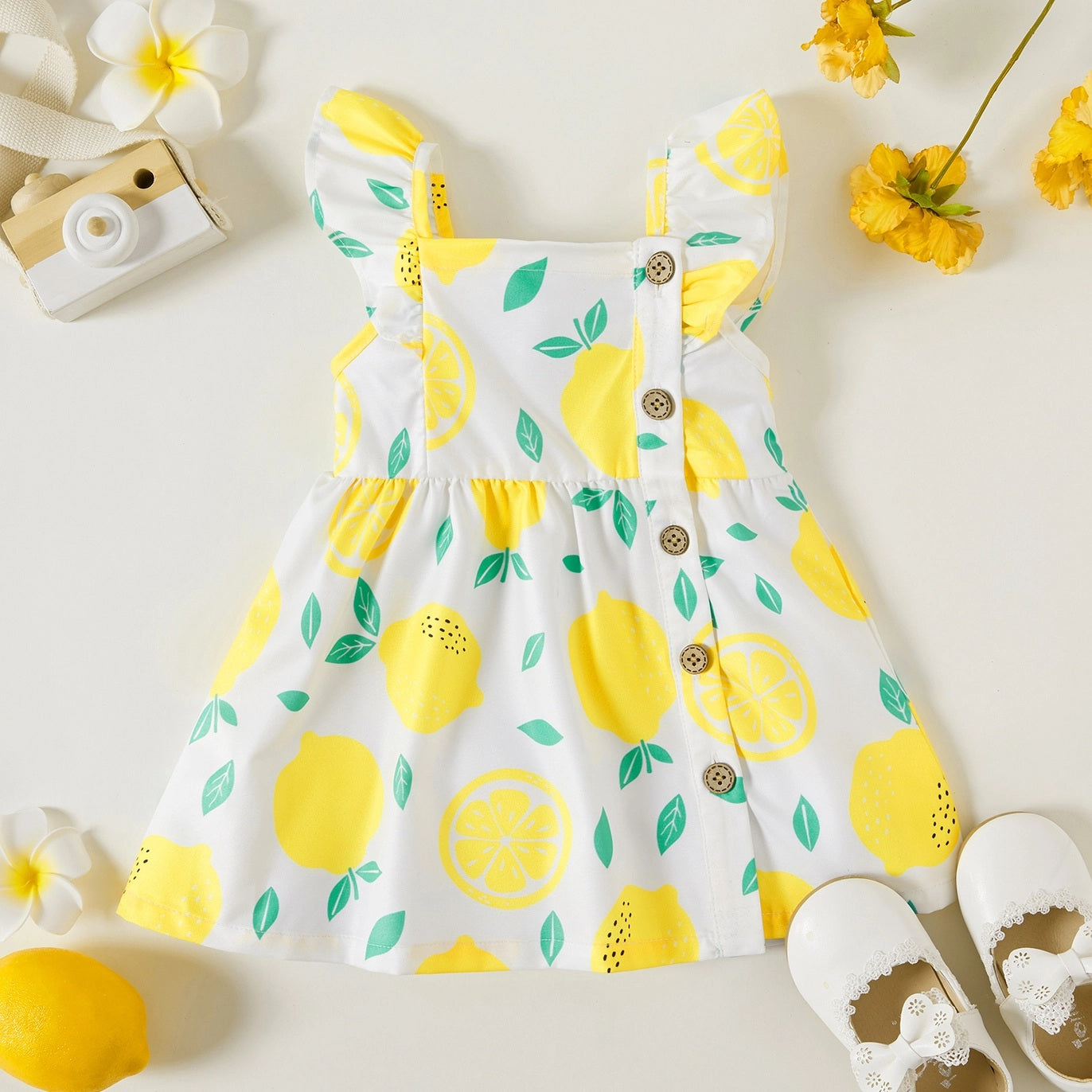 Sweet Lemon & Fruit Dress For Baby Toddler