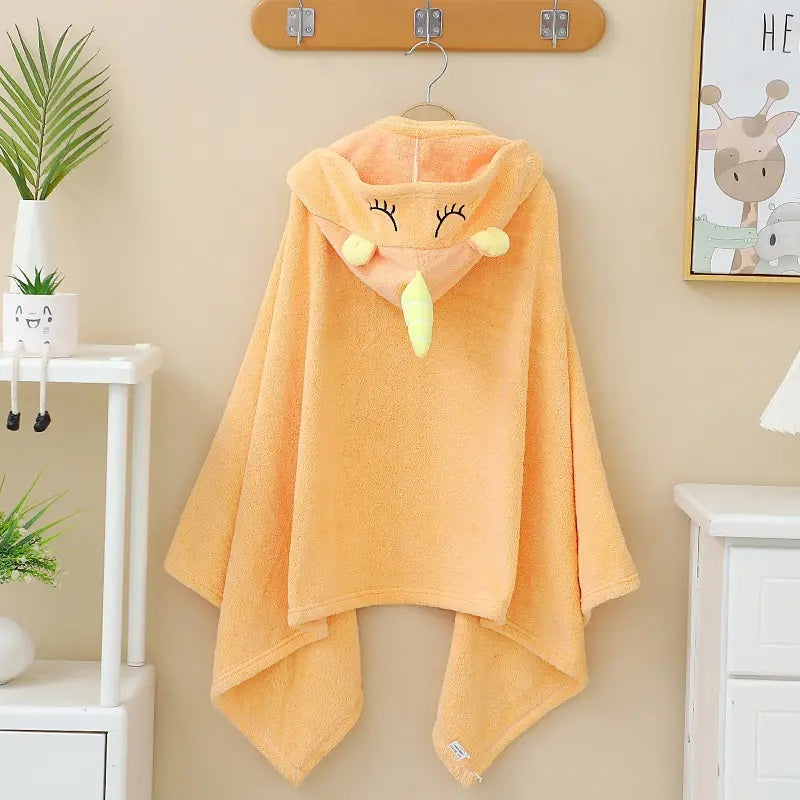 Hooded Unicorn Bath Pool Towel With Snap Closure For Toddler Kids
