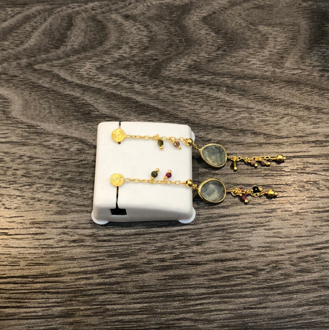 Tourmaline Chain Earrings