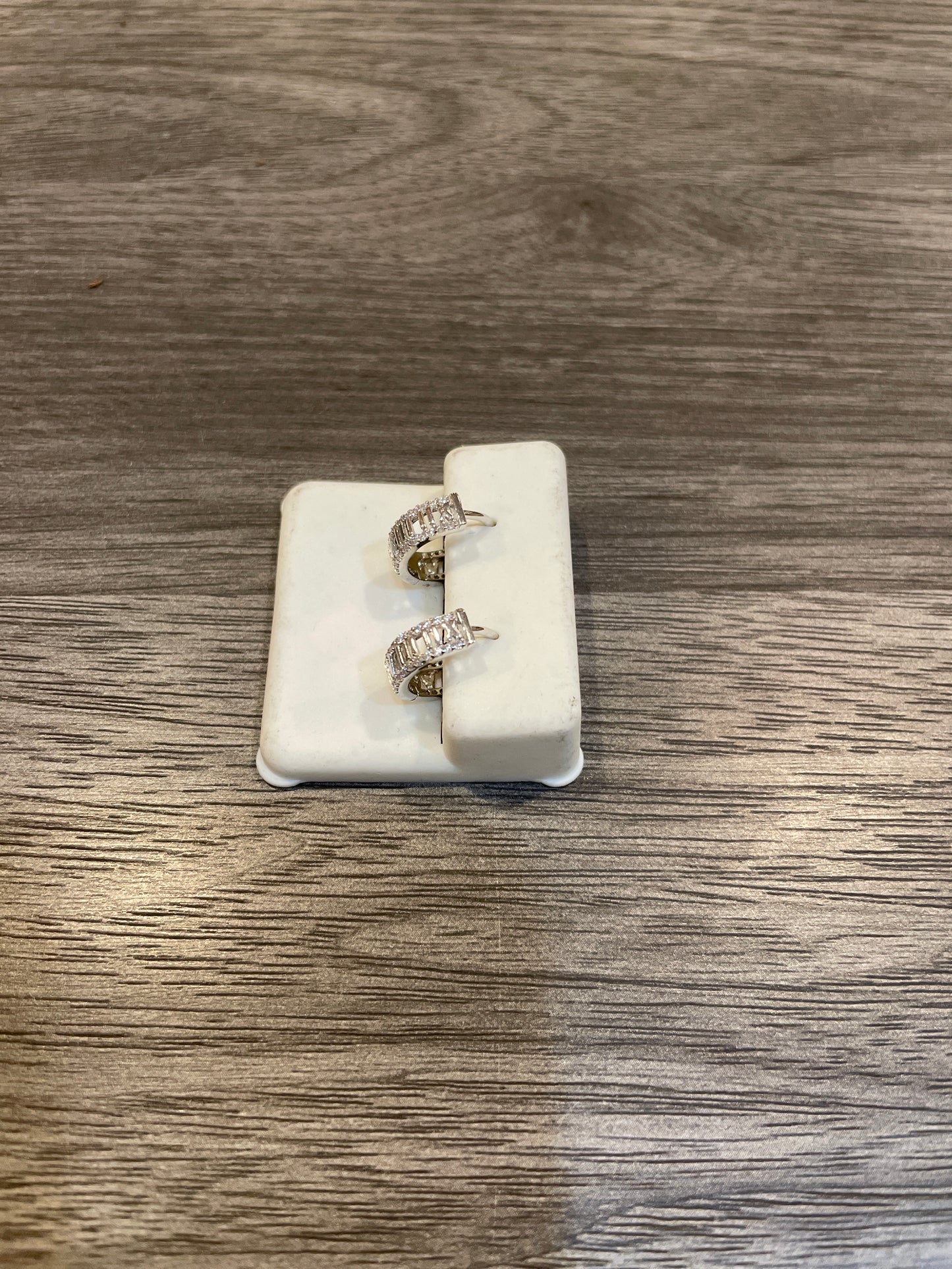 Roman Numerals Hoop CZ Earrings