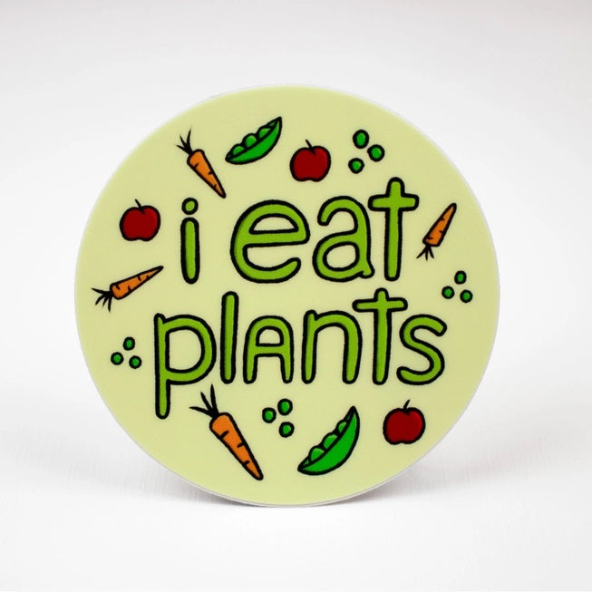 Little Hiker Bird, I Eat Plants - Vinyl Sticker - Vegans and Vegetarians