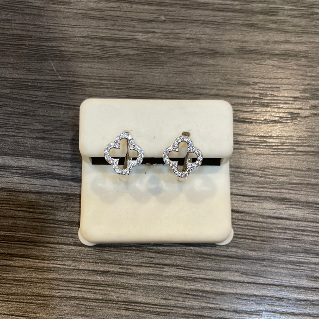 Open Clover CZ Earrings