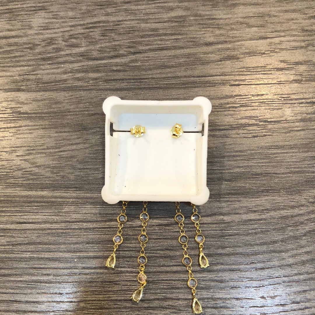 Gold 2 Row Yard Earrings