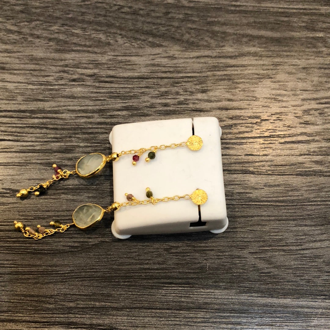 Tourmaline Chain Earrings