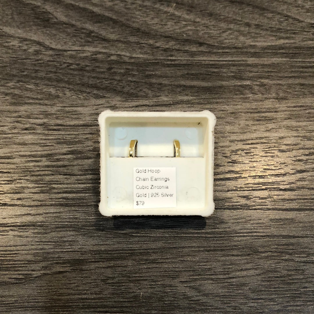 Gold Hoop Chain Earrings