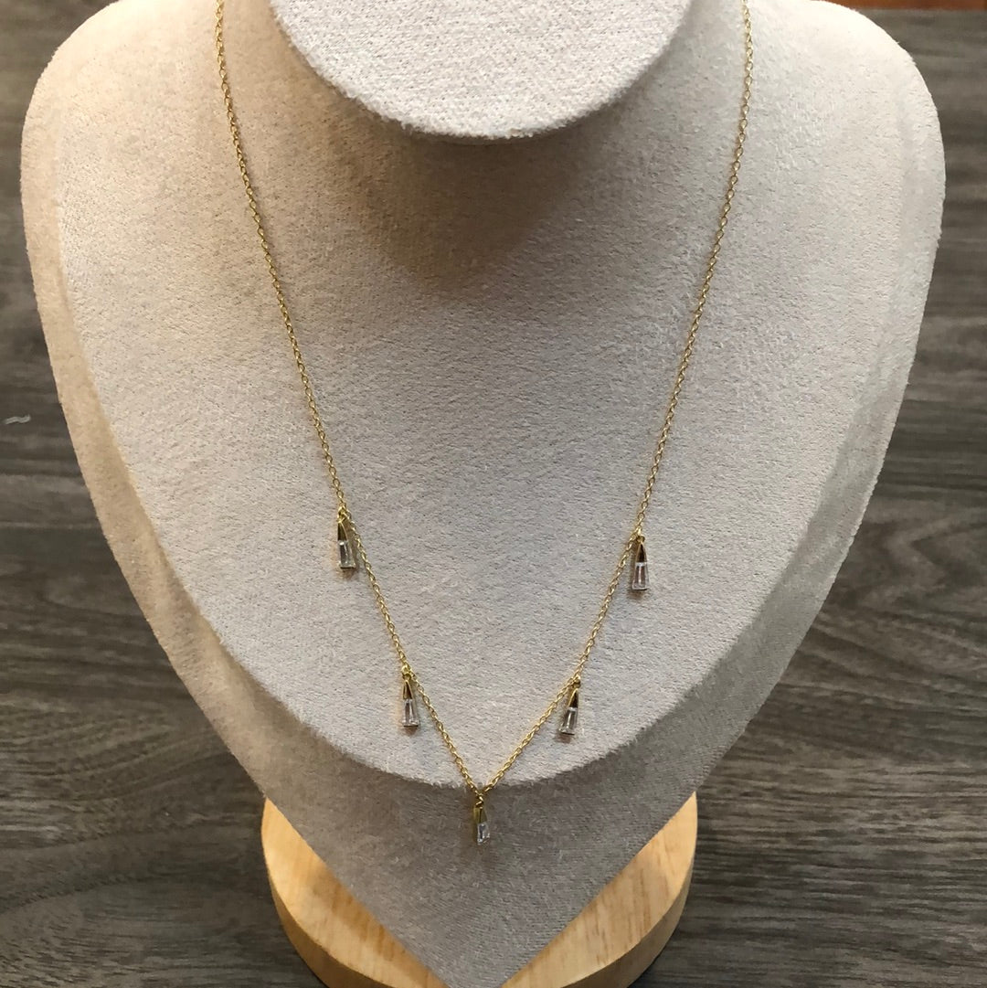 Baguette Fringe Necklace