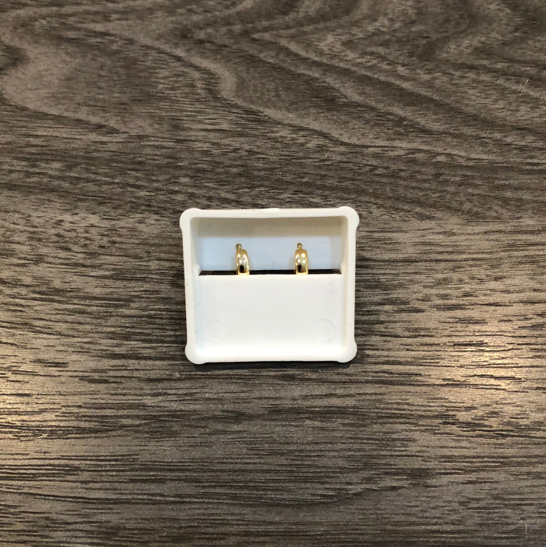 Gold Inset CZ Hoop Earrings