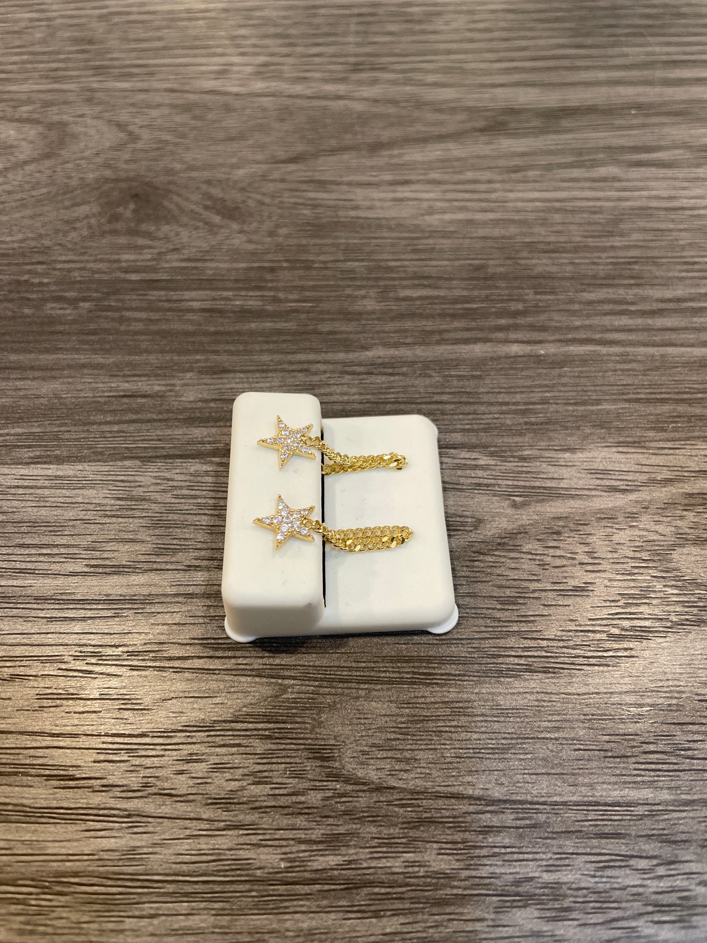 Star Chain Back Earrings