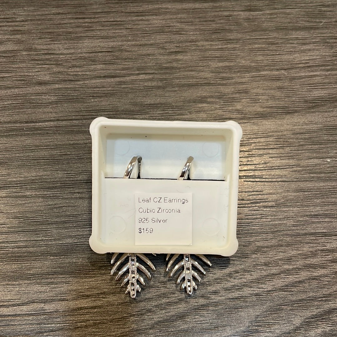 Leaf CZ Earrings