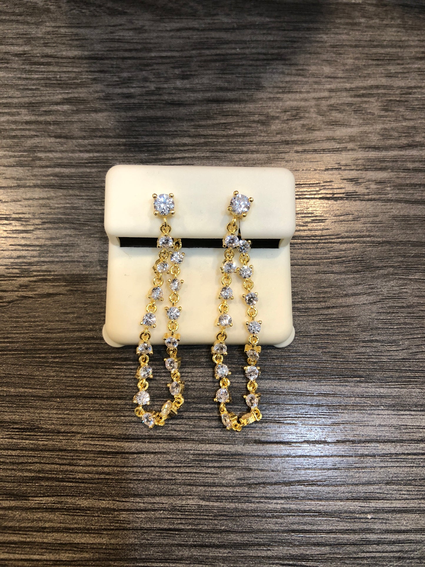 Chain Post CZ Earrings