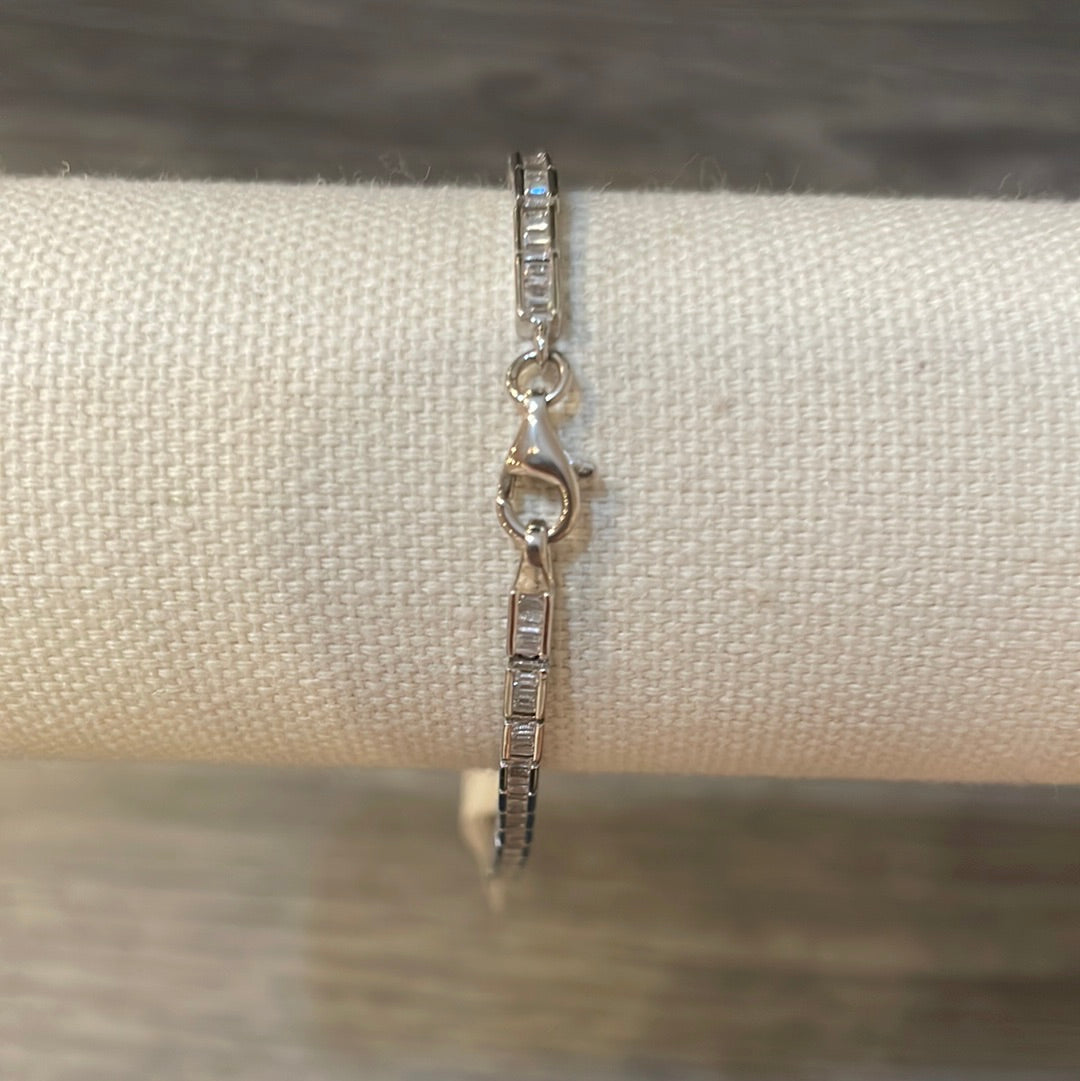 Thin Tennis Baguette CZ Bracelet