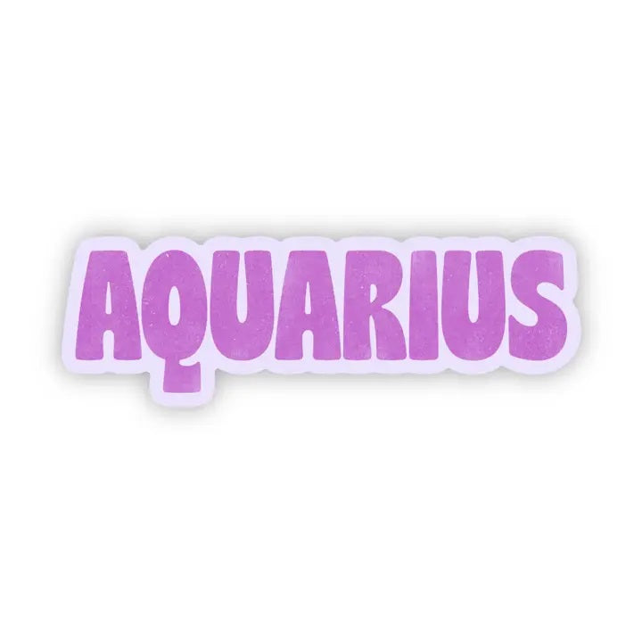 Big Moods, Aquarius Lettering Vinyl Sticker - Boutique Dandelion