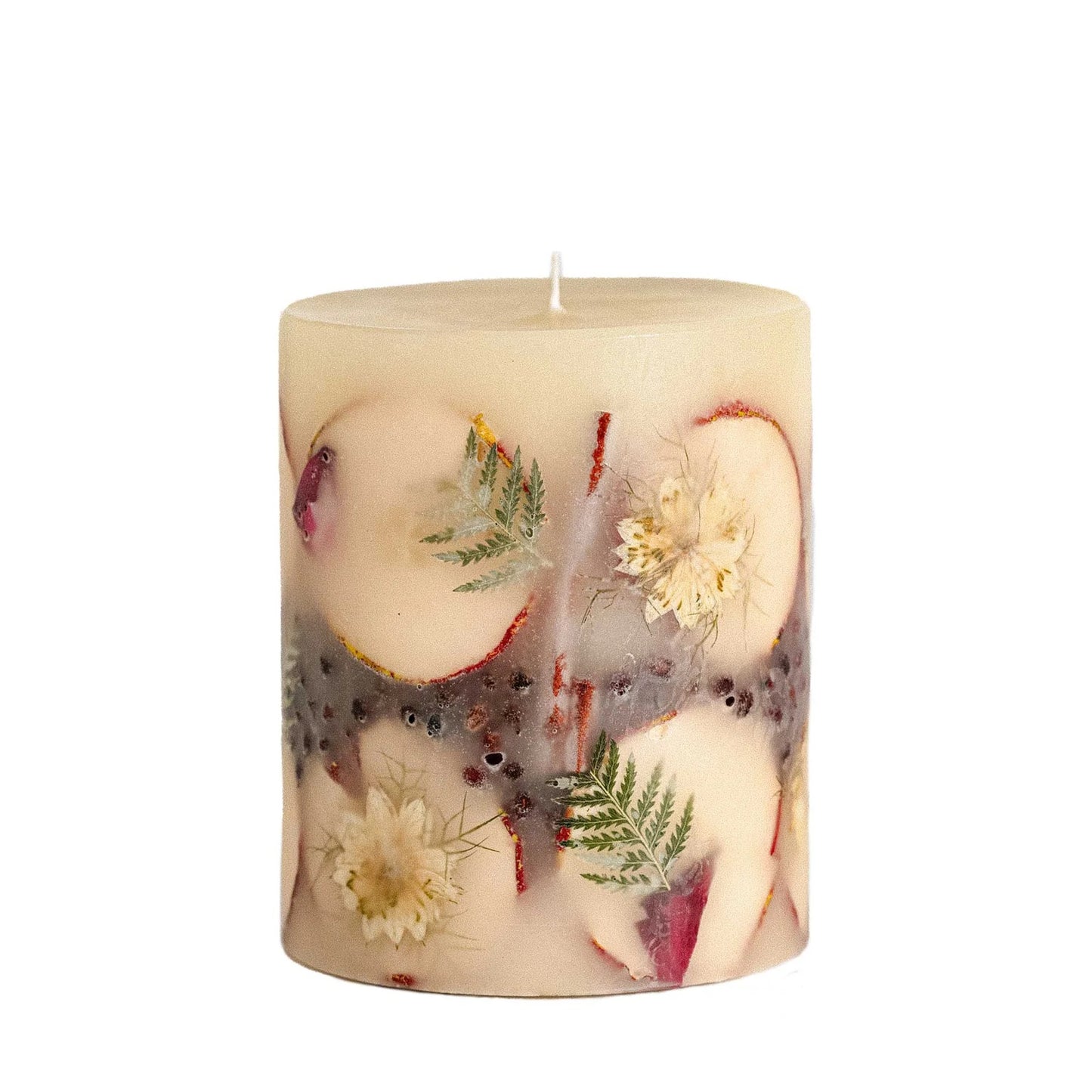 Rosy Rings, Spicy Apple Small Round Botanical Candle - Boutique Dandelion
