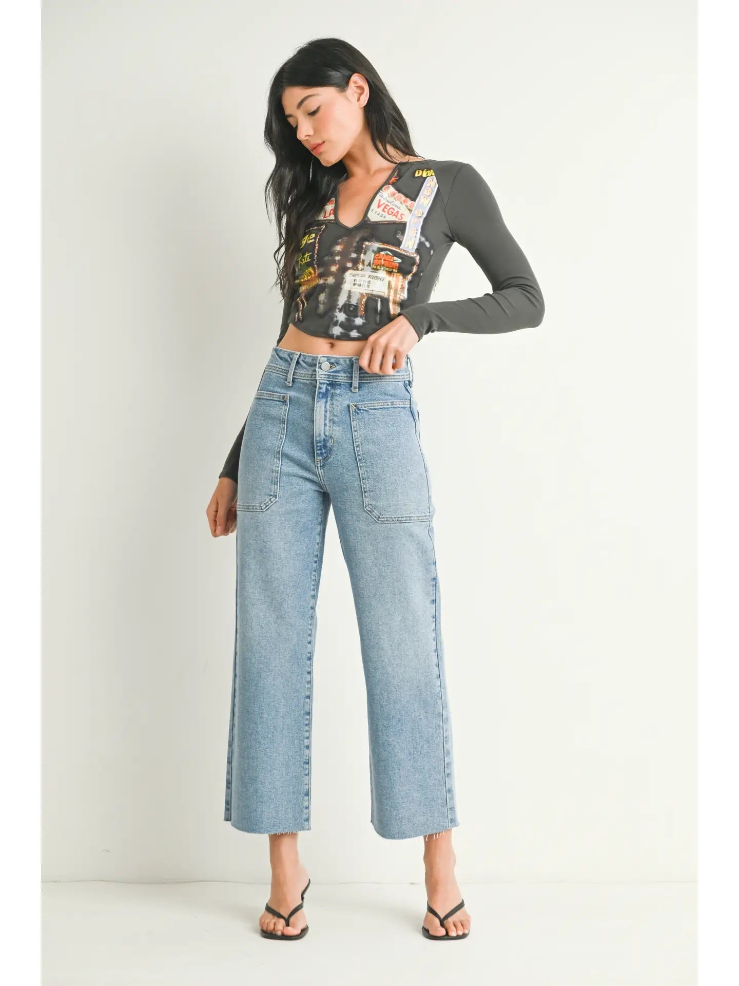 The Nautical Wide Leg Light Denim