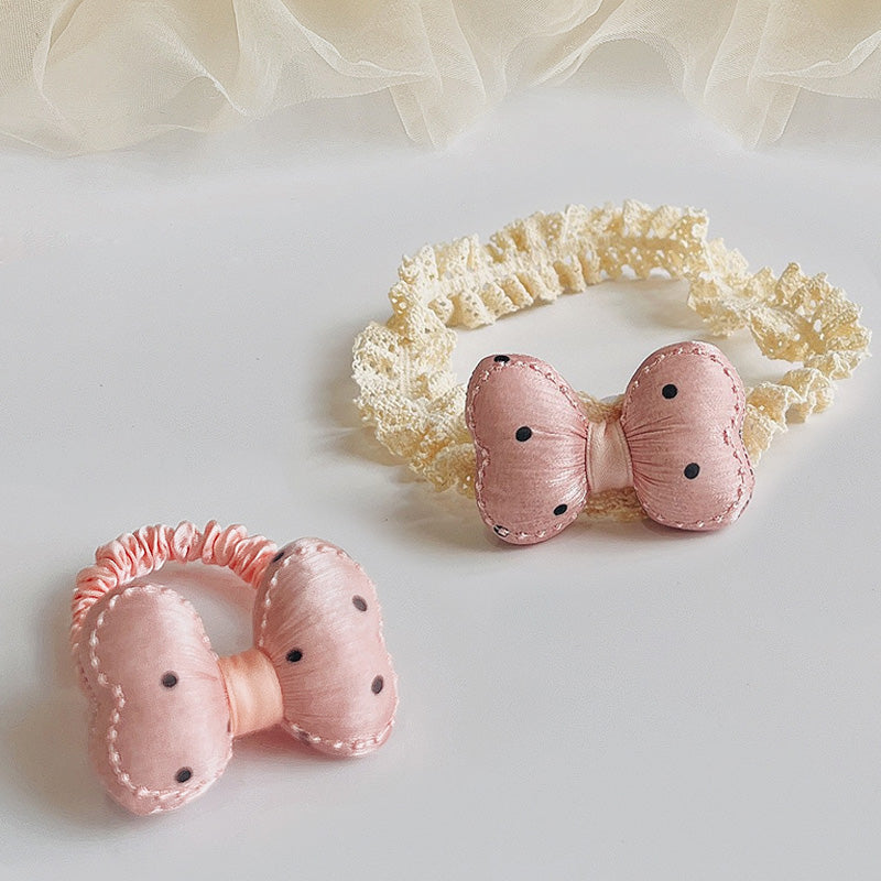 Sweet 2-Pack Plush Bow Hair Tie for Baby Toddler Girls