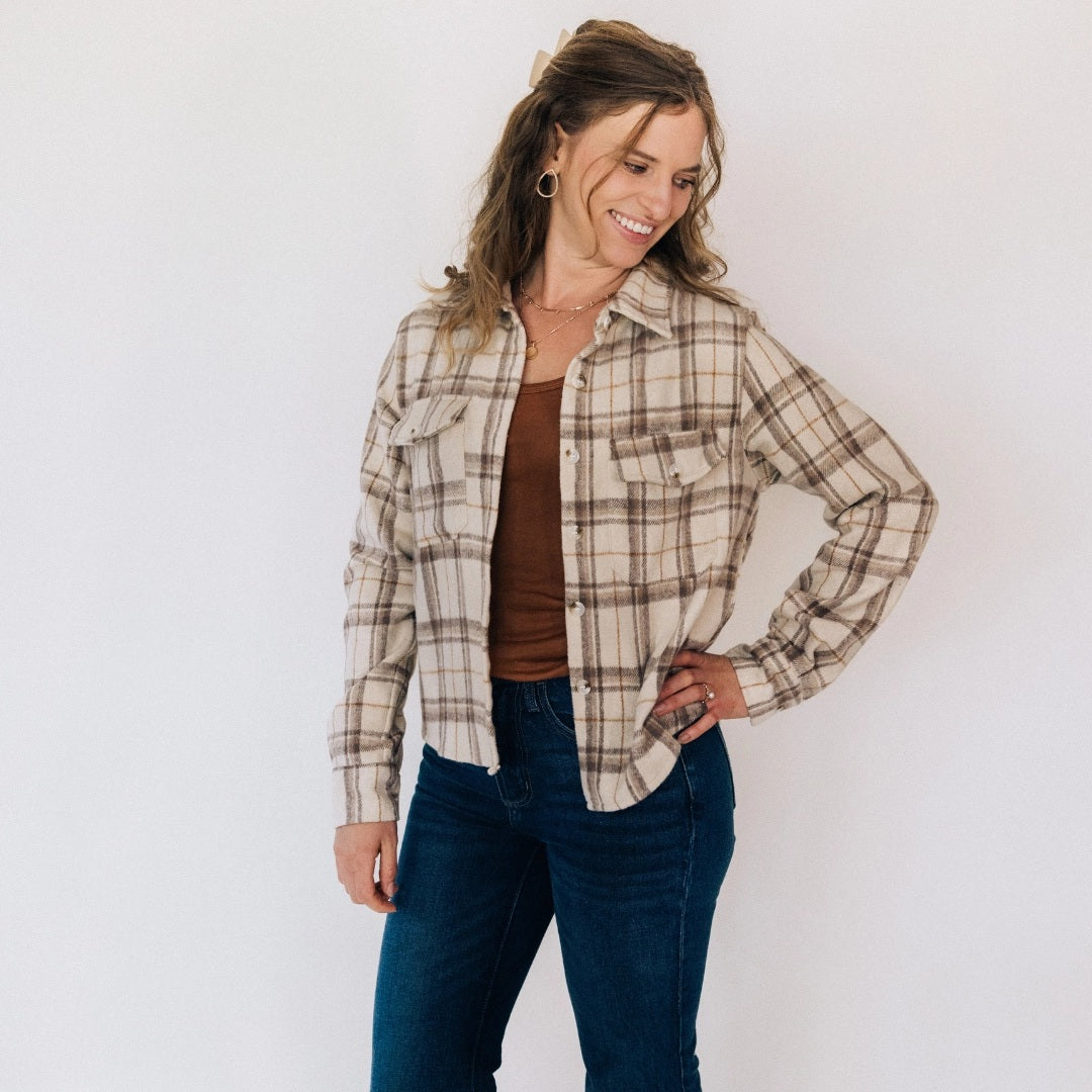 Family Matching Beige Flannel - Women