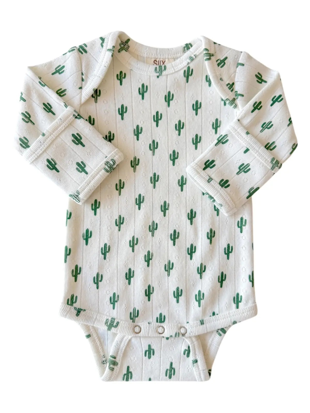 Cactus Organic Pointelle Long Sleeve Bodysuit