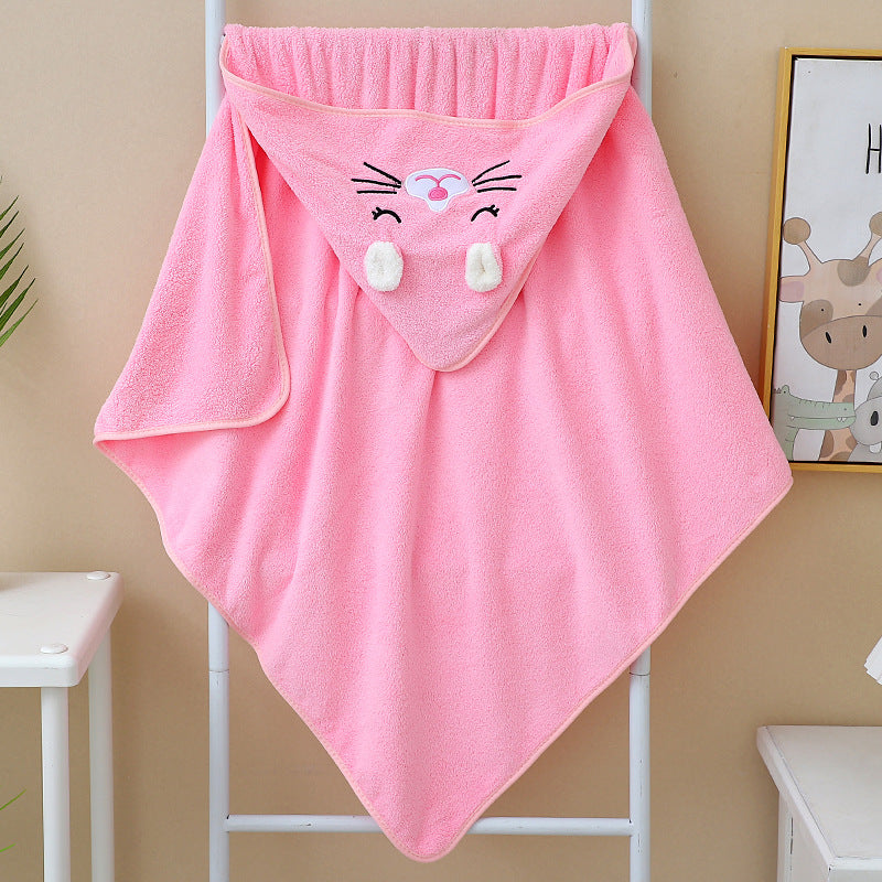 Hooded Cat Bath Pool Towel For Toddler Kids