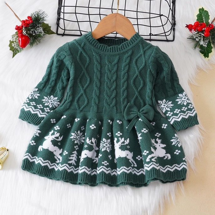 Christmas Reindeer Hoilday Sweater Dress For Baby Toddler Boutique Dandelion Christmas Reindeer Hoilday Sweater Dress For Baby Toddler Boutique Dandelion