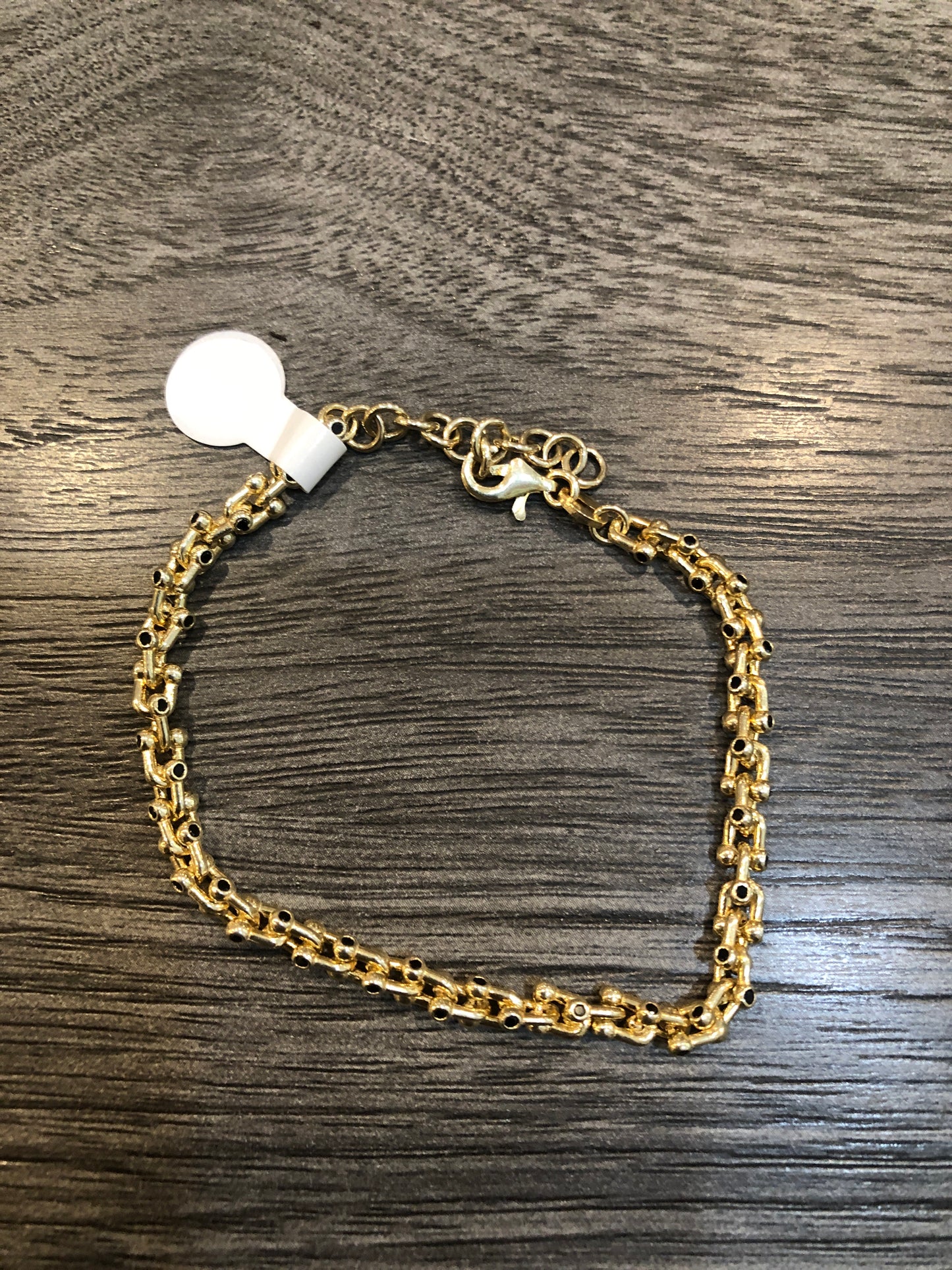 Gold Onyx Link Bracelet