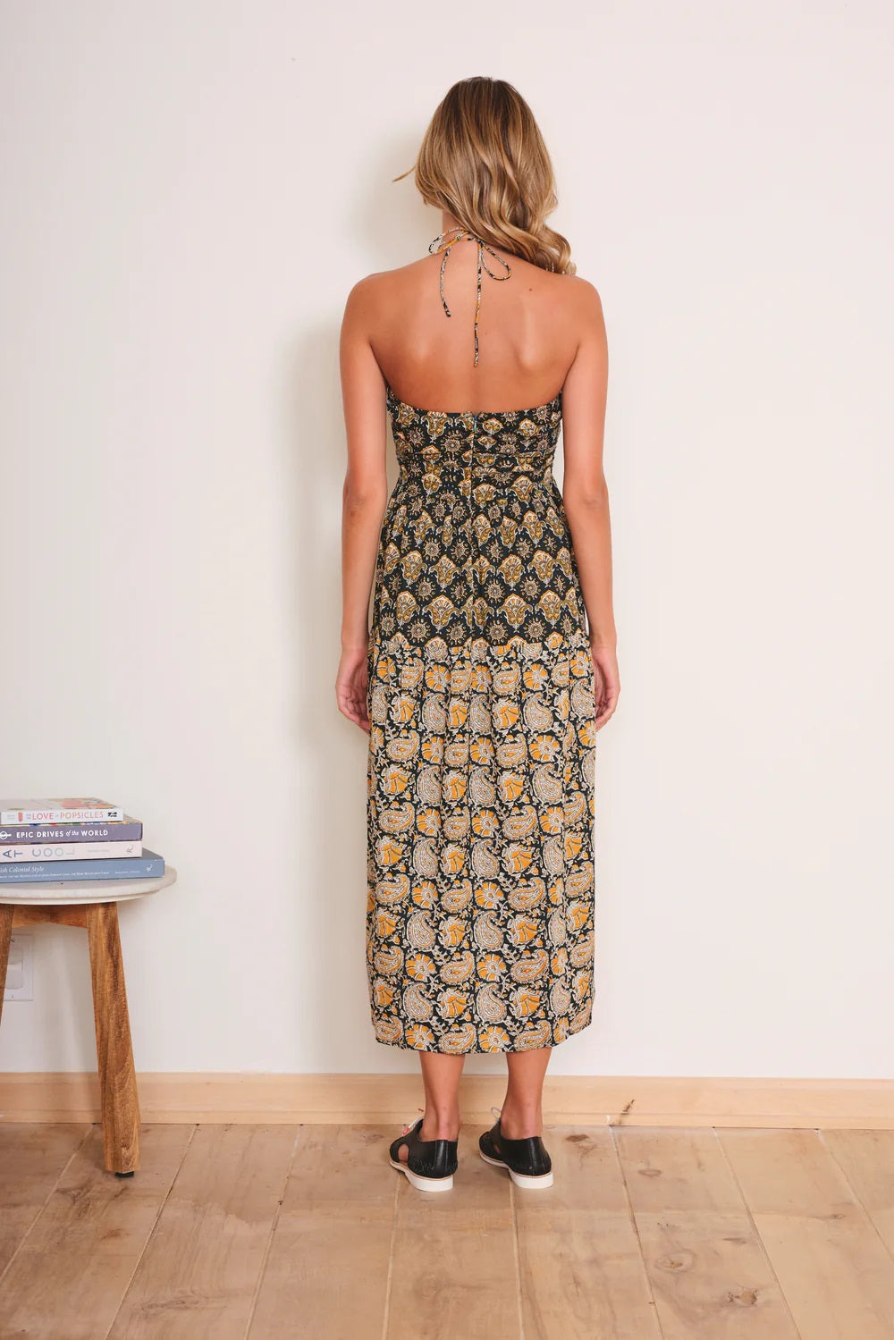dRA, Chienti Dress in Black Gold Print - Boutique Dandelion