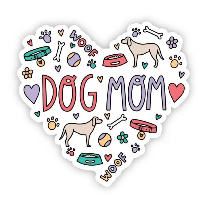 Big Moods, Dog Mom Heart Vinyl Sticker