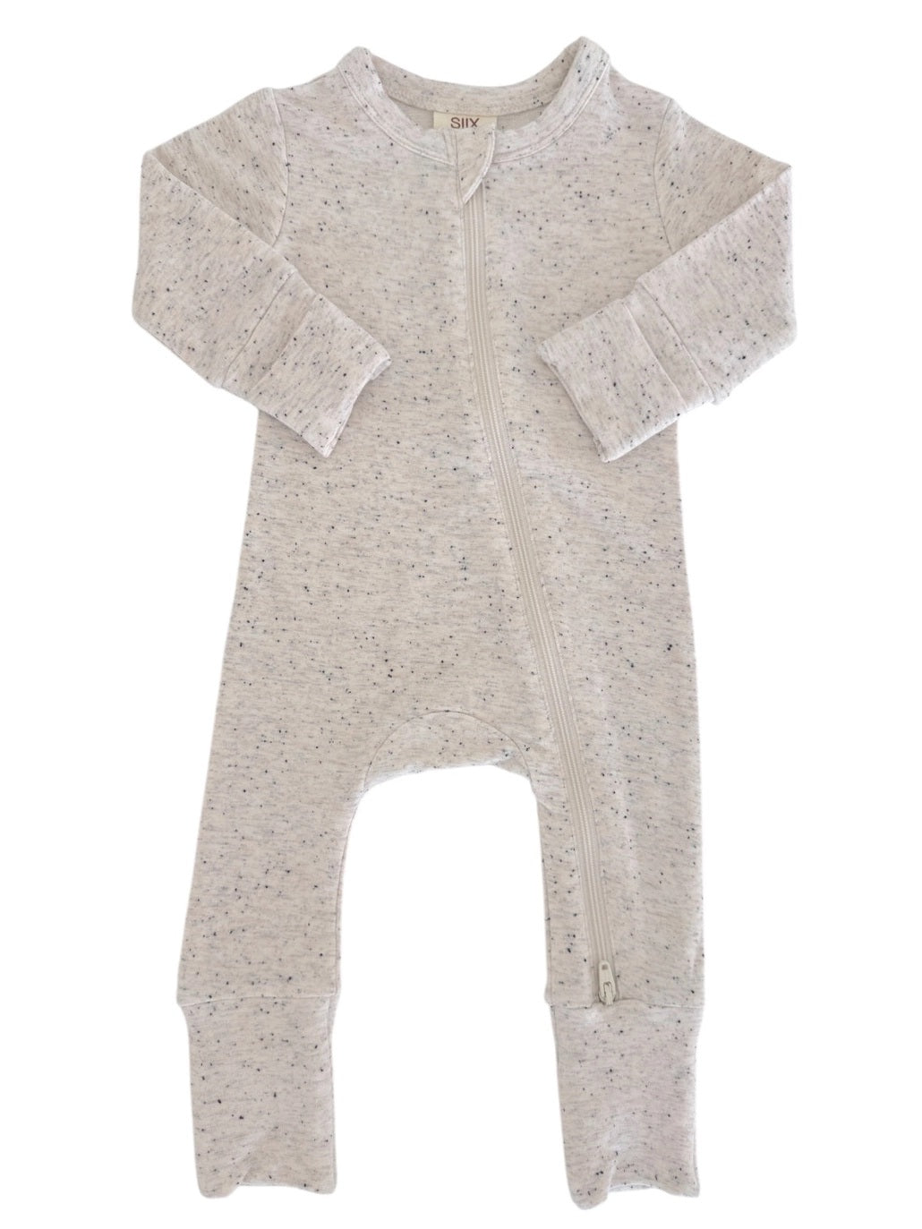Dove Speckle 2-Way Zip Romper
