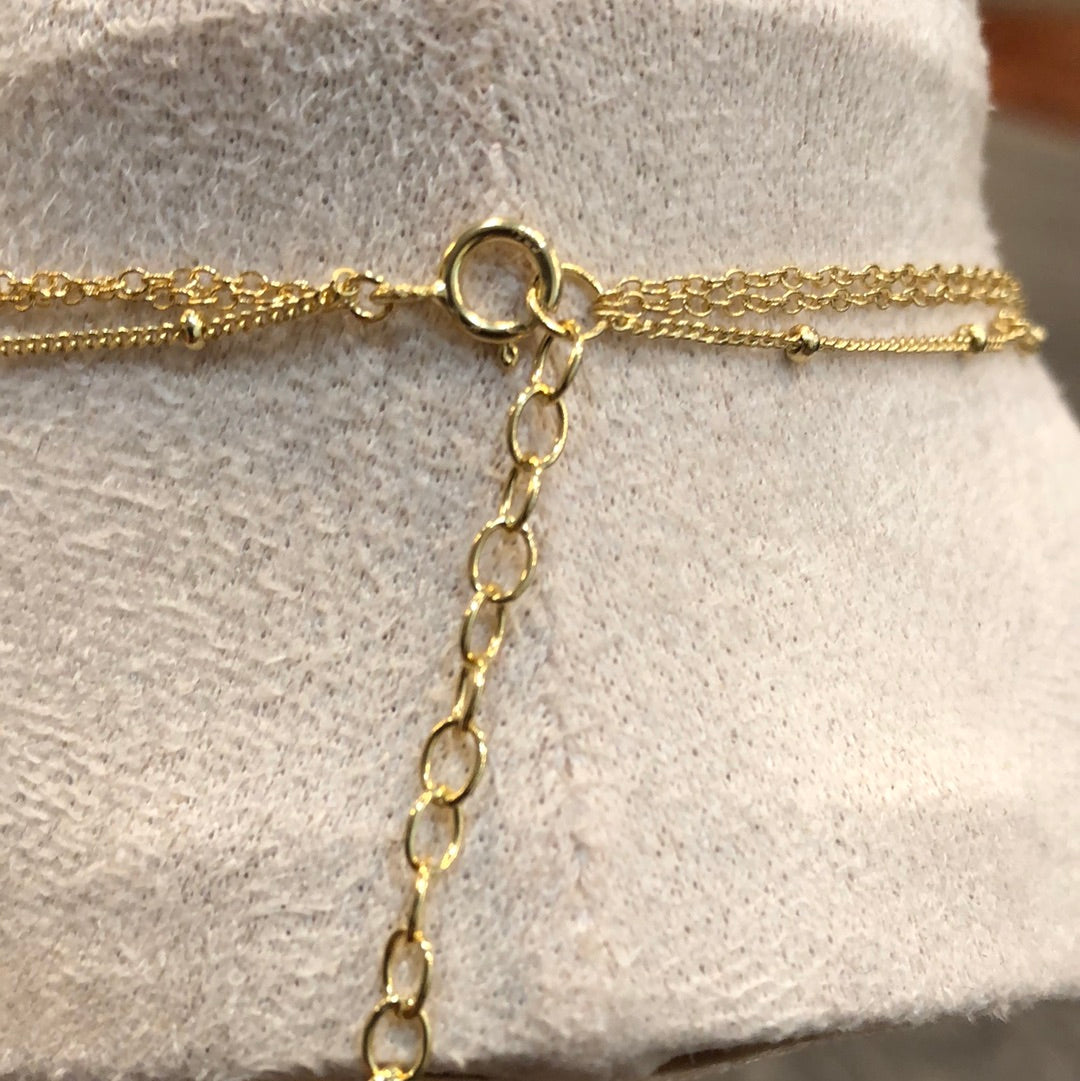 Thin Triple Row Pearl Necklace