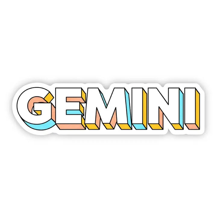 Big Moods, Gemini Lettering Zodiac Vinyl Sticker - Boutique Dandelion