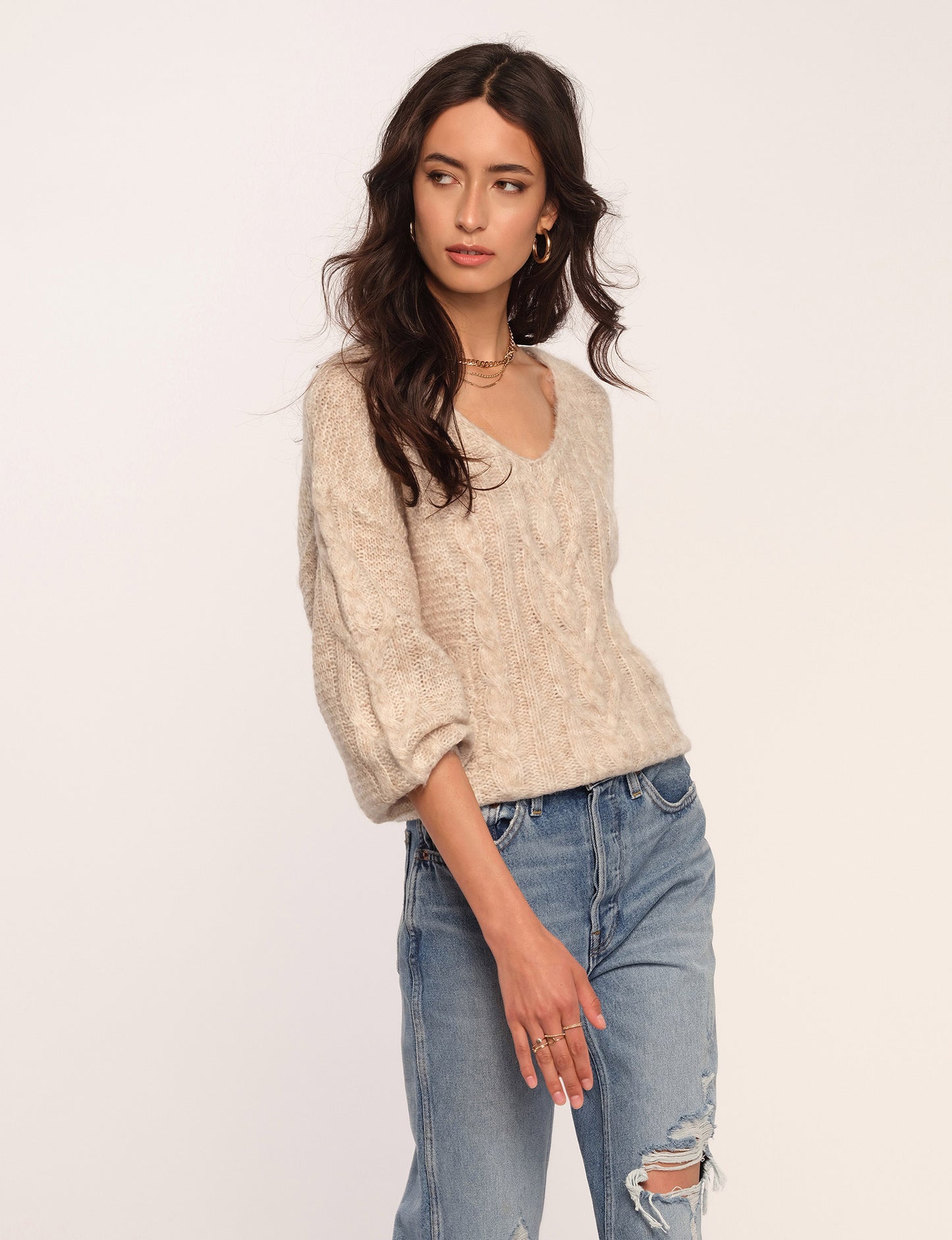 Heartloom, Sondra Knit Sweater in Bone - Boutique Dandelion