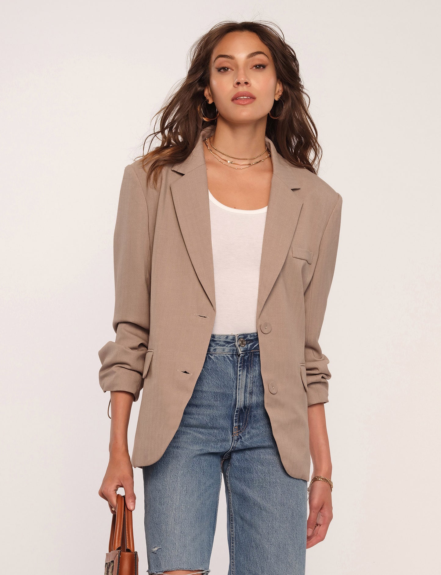 Heartloom, Nixie Blazer in Taupe - Boutique Dandelion