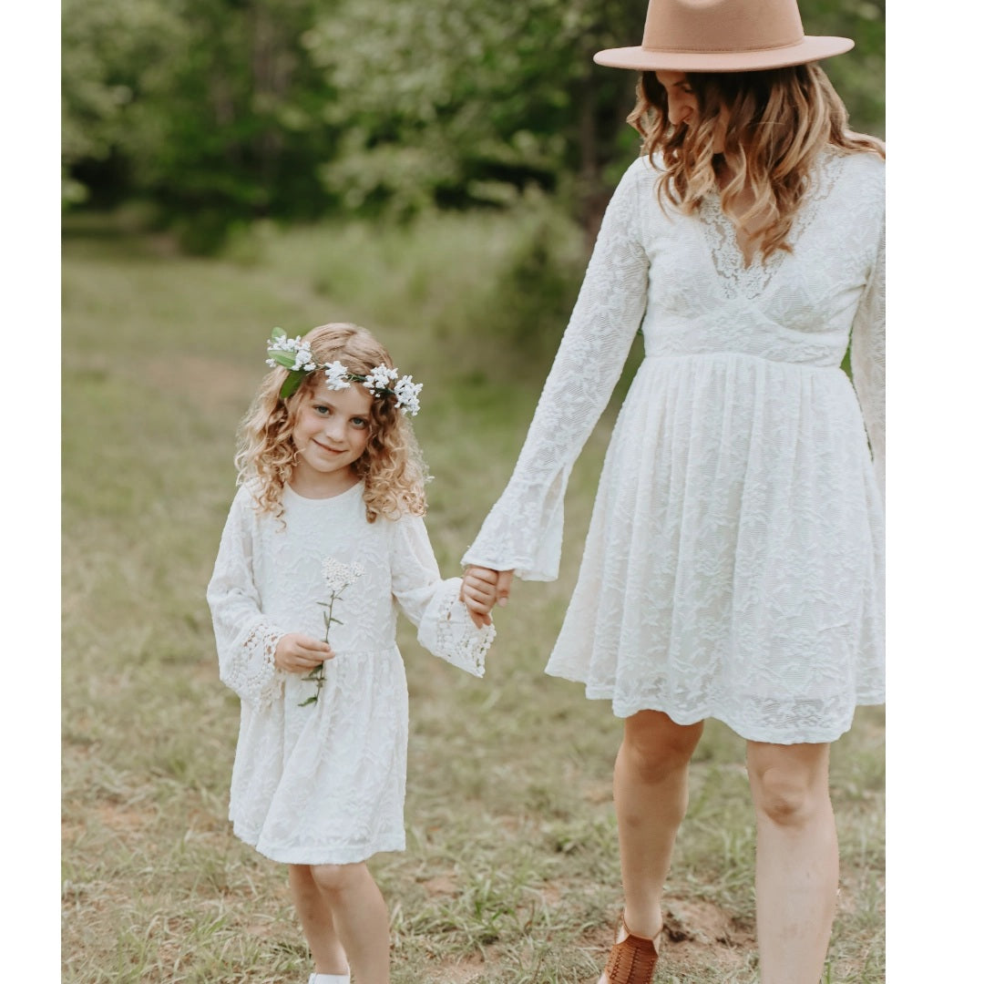 Mommy & Me Ivory Lace Dress - Child