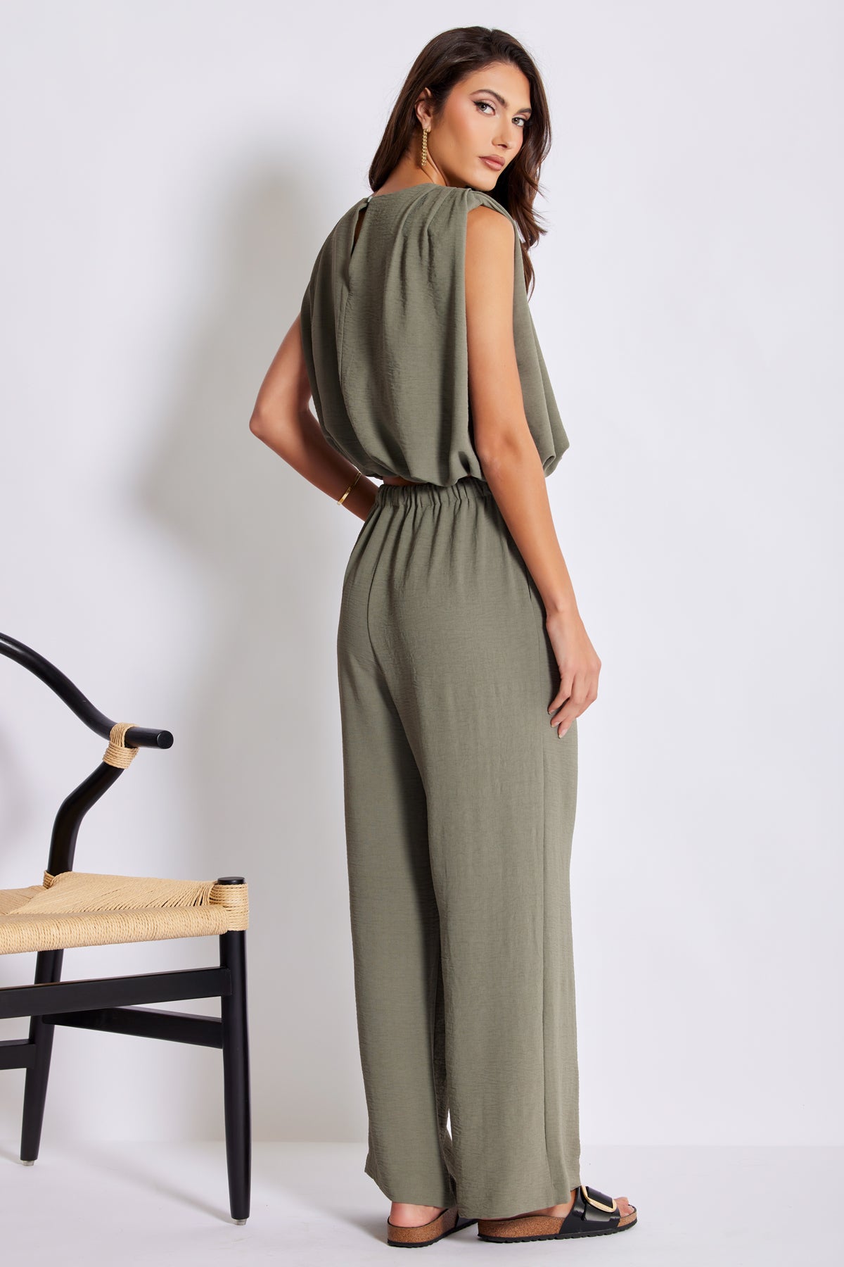 Bishop + Young, Serafina Drawstring Pant in Olive - Boutique Dandelion