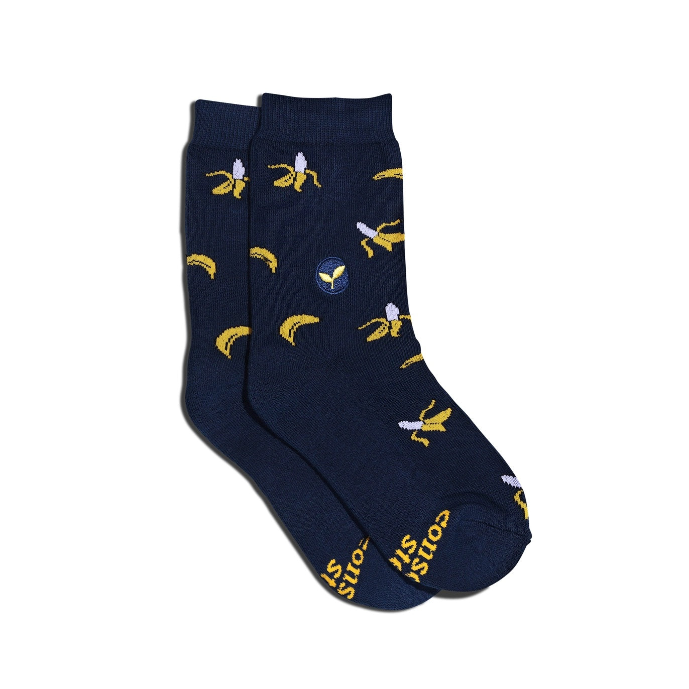 Conscious Step, Kids' Socks That Plant Trees - Gone Bananas Navy - Boutique Dandelion
