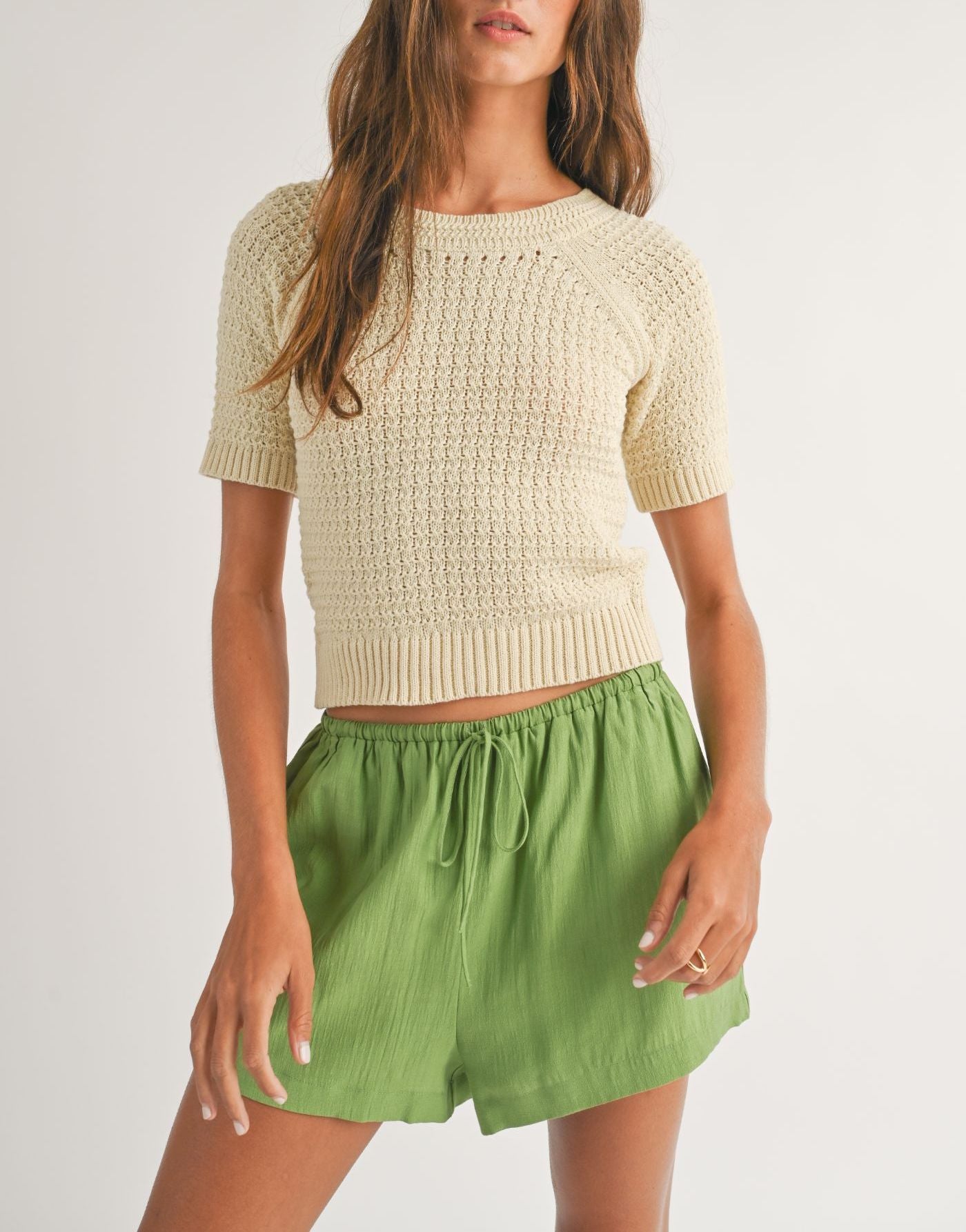 Sage The Label, Yara Short Sleeve Raglan Top in Cream - Boutique Dandelion