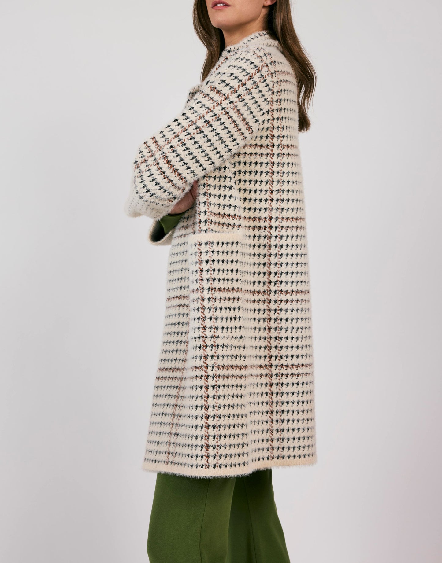 Sage The Label, Marceau Houndstooth Coat in Ivory Multi - Boutique Dandelion