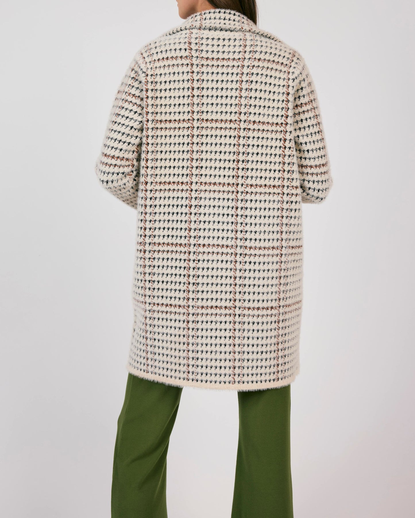 Sage The Label, Marceau Houndstooth Coat in Ivory Multi - Boutique Dandelion