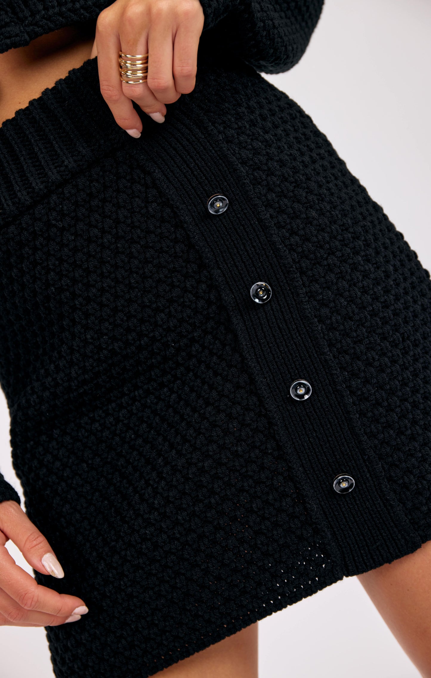 Odessa Waffle Stitch Sweater Mini Skirt