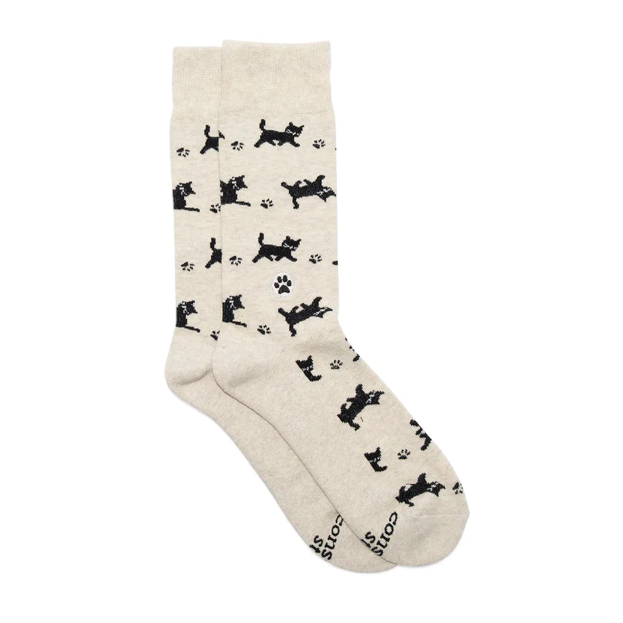 Conscious Step, Socks That Save Cats - Beige Prancing Paws - Boutique Dandelion