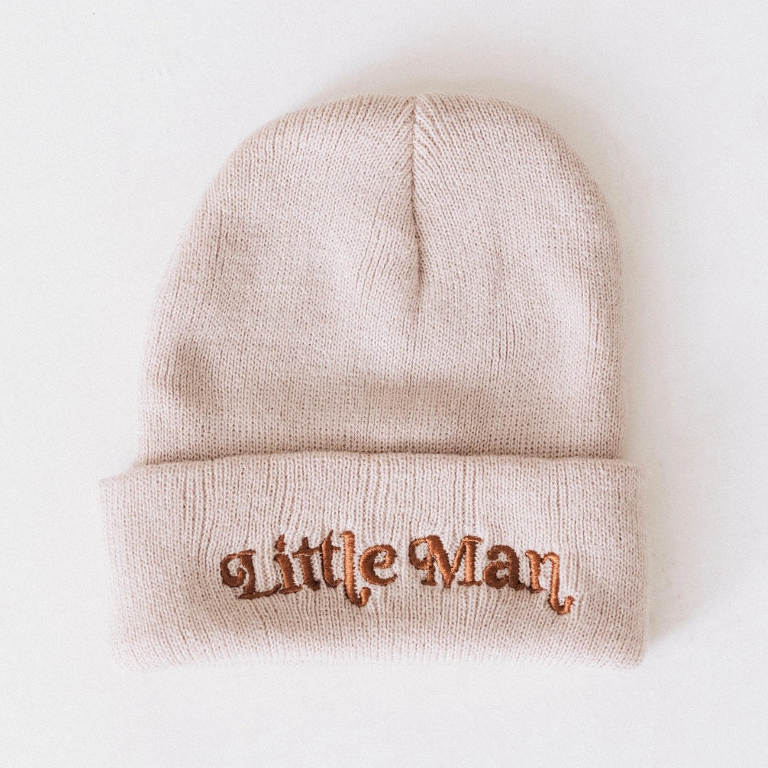 Mommy & Me Matching Knit Beanie Hats - Beige