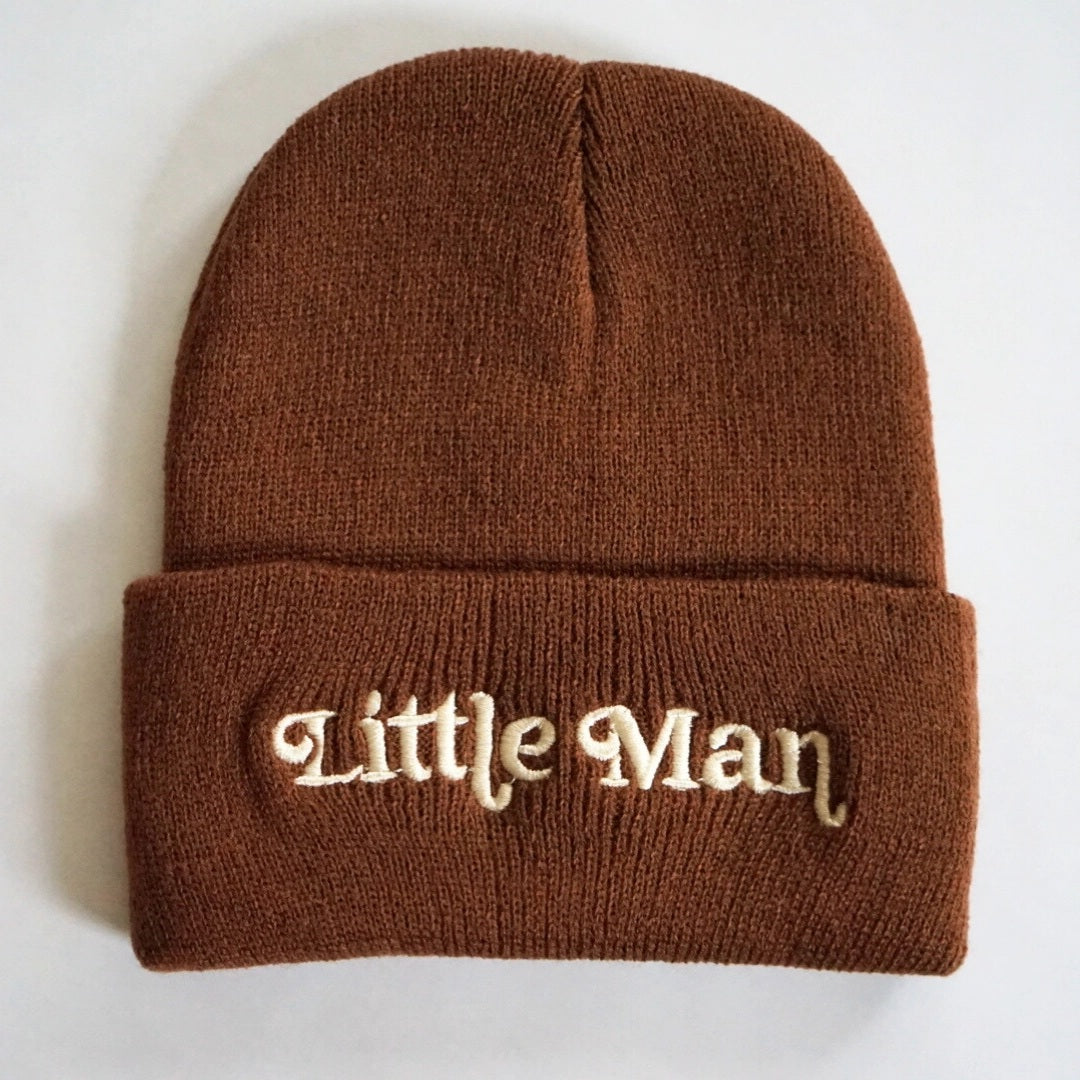 Mommy & Me Matching Knit Beanie Hats - Brown