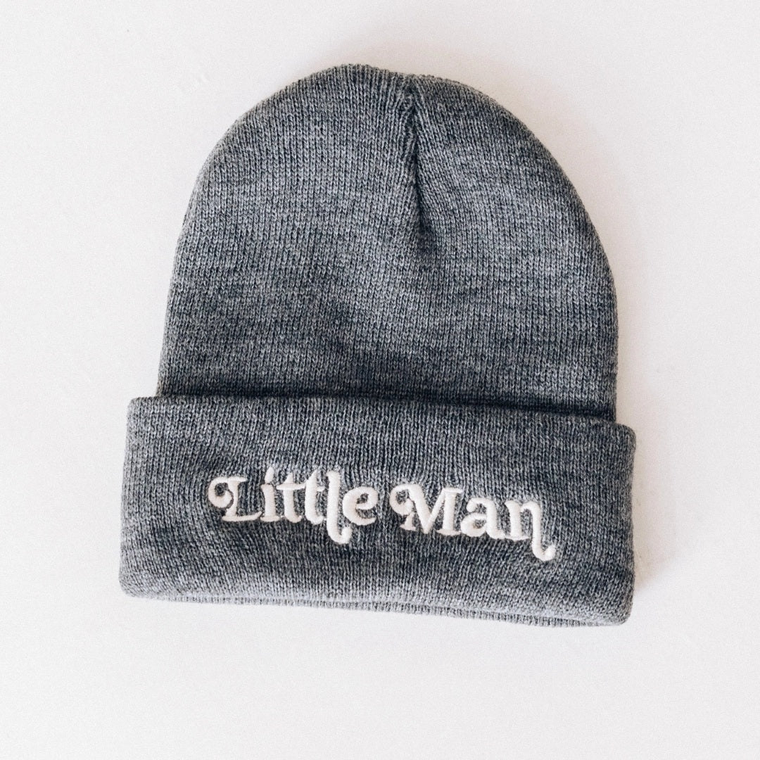 Mommy & Me Matching Knit Beanie Hats - Dark Grey