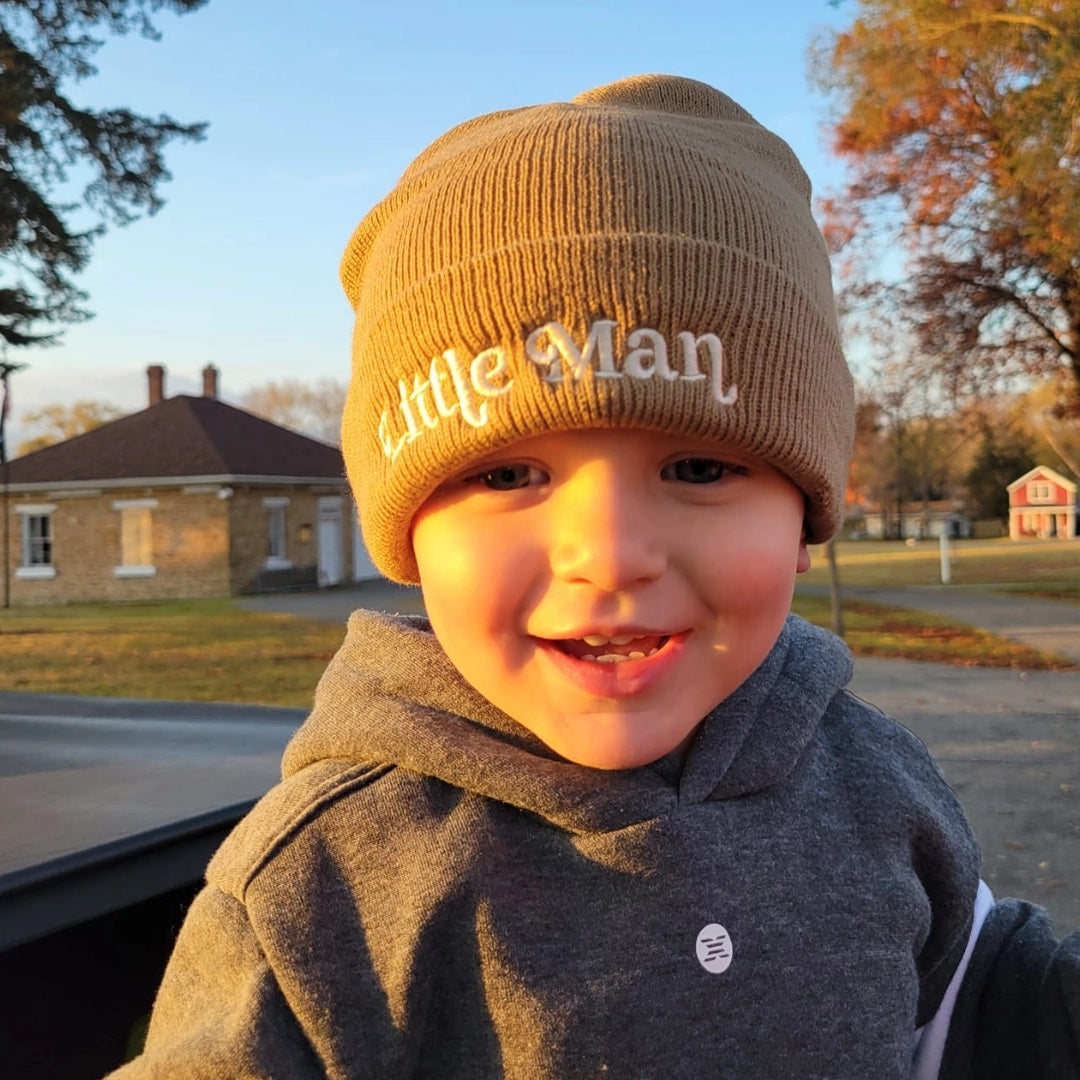 Mommy & Me Matching Knit Beanie Hats - Tan