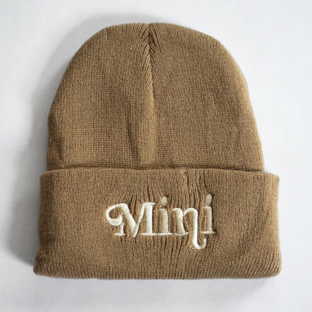 Mommy & Me Matching Knit Beanie Hats - Tan