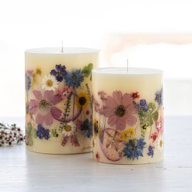 Rosy Rings, Moroccan Rose Small Round Botanical Candle