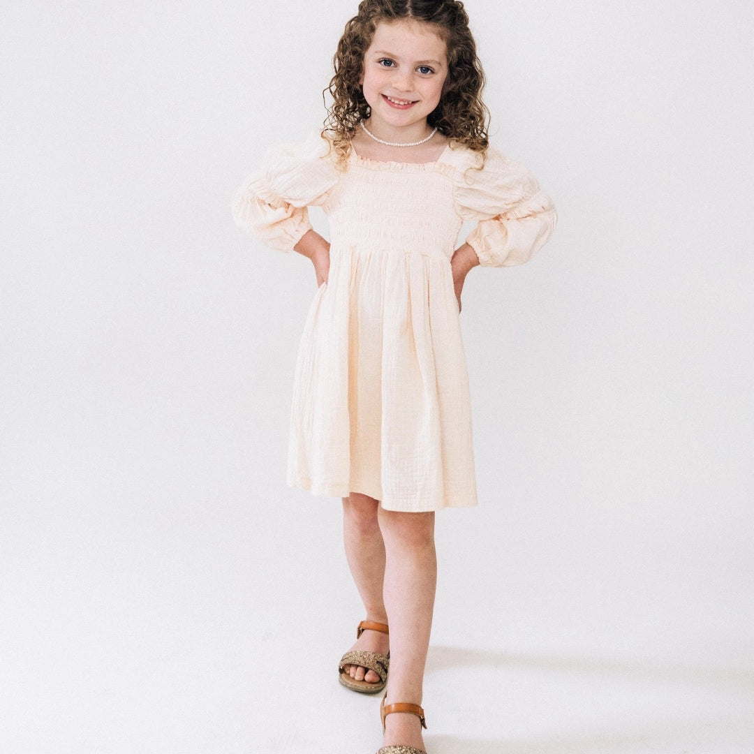 Mommy & Me Muslin Puffed Sleeve Dress - Child