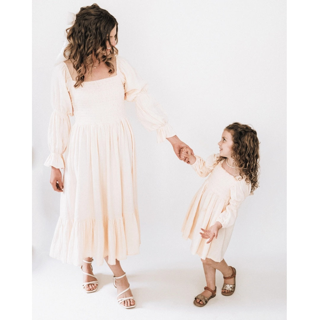 Mommy & Me Muslin Puffed Sleeve Dress - Women