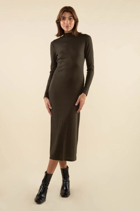 Shana Turtleneck Rib Bodycon Dress